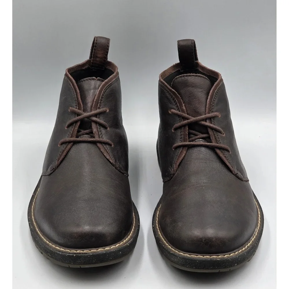 ABEO Boyd Chukka Boots Mens 9.5M Dark Brown Leather Lace Up Ankle Shoes
